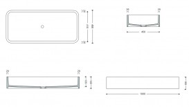 Раковина для ванної Axa Cosa 100х45 см кераміка білий глянцевий 8641001