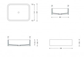 Раковина для ванной Axa Cosa 60х45 см керамика белый глянцевый 8621001