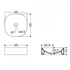 Раковина для ванной Axa Wild 45х45 см керамика черный матовый 3008007