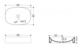 Раковина для ванної Axa Wild 60х40 см кераміка чорний матовий 3008107