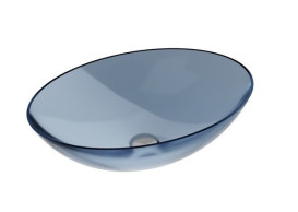 Раковина для ванной Besco Anya 50х35 см сифон клик-клак хром ResiCast Blue Wave #UMA-50-BWC