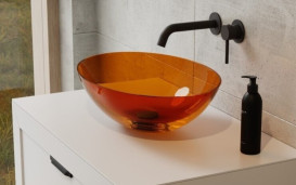 Раковина для ванной Besco Anya 50х35 см сифон клик-клак хром ResiCast Earth Rust #UMA-50-ERC