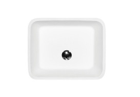 Раковина для ванной Besco Assos 40х50х85 см напольная Mineral DuraBe черный глянцевый/белый глянцевый #UMD-A-WOBW