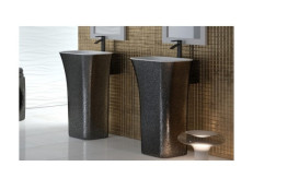 Раковина для ванной Besco Assos S-Line Glam 40х50х85 см напольная Mineral DuraBe графит #UMD-A-WOG