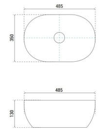 Раковина для ванной Besco Moya Cera-Line 48,5х35 см керамика CeraBe белый глянцевый UNC-49-MOB