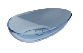 Раковина для ванной Besco Neya 60х35 см сифон клик-клак хром ResiCast Blue Wave #UMN-60-BWC