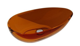 Раковина для ванної Besco Neya 60х35 см сифон клік-клак хром ResiCast Earth Rust #UMN-60-ERC