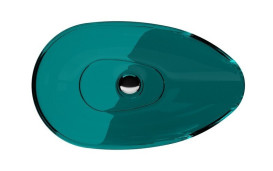 Раковина для ванной Besco Neya 60х35 см сифон клик-клак черный матовый ResiCast Ocean Breeze #UMN-60-OBB