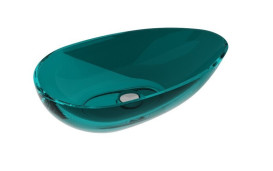 Раковина для ванной Besco Neya 60х35 см сифон клик-клак черный матовый ResiCast Ocean Breeze #UMN-60-OBB