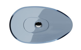 Раковина для ванной Besco Neya 60х35 см сифон клик-клак белый ResiCast Blue Wave #UMN-60-BWW