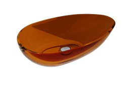 Раковина для ванной Besco Neya 60х35 см сифон клик-клак черный матовый ResiCast Earth Rust #UMN-60-ERB