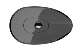Раковина для ванної Besco Neya 60х35 см сифон клік-клак білий ResiCast Carbon Grey #UMN-60-CGW
