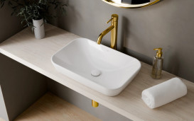 Раковина для ванной Besco Verga Cera-Line 51,5х34 см керамика CeraBe белый глянцевый UNC-52-VEB
