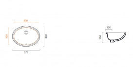 Раковина для ванної Catalano Canova Royal 57х42 см кераміка білий глянсовий 1SO5700