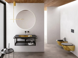 Раковина для ванной Catalano Edition 100x50 см керамика черный/золото 1100EDNO