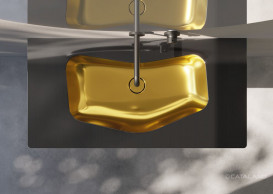 Раковина для ванной Catalano Edition 100x50 см керамика черный/золото 1100EDNO