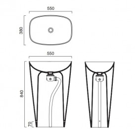 Раковина для ванної Catalano Green Lux 55х38 см кераміка білий глянцевий 1FRGRLX00