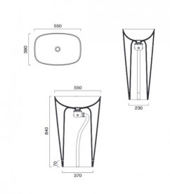 Раковина для ванної Catalano Green Lux 55х38 см напольная кераміка 1FRGRLXCS