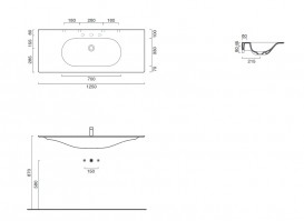 Раковина для ванной Catalano Horizon 125х50 см керамика белый глянцевый 1125HZ00