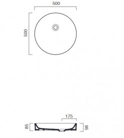 Раковина для ванной Catalano Horizon ⌀50 см керамика белый глянцевый 150THZ00