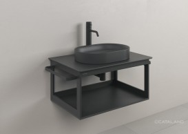 Раковина для ванной Catalano Horizon 50х35 см керамика черный матовый 150AHZNS