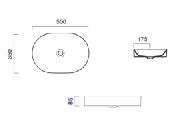 Раковина для ванной Catalano Horizon 50х35 см керамика белый/золото 150AHZBO