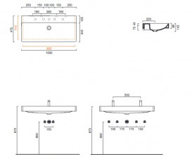Раковина для ванной Catalano New Green 100x47 см керамика белый глянцевый 1100GRN00