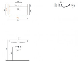 Раковина для ванной Catalano New Green 80x47 см керамика белый глянцевый 180GRN00