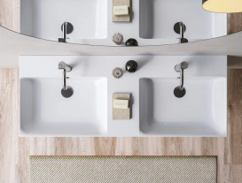 Раковина для ванної Catalano New Premium 120x47 см подвійна білий глянцевий 112VPUPD00