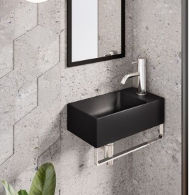 Раковина для ванной Catalano New Zero 50х25 см керамика черный матовый 15025VENS