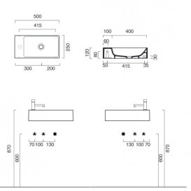 Раковина для ванной Catalano New Zero 50х25 см керамика черный матовый 15025VENS