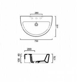 Раковина для ванної Catalano Zero Kono 75х48 см кераміка білий 75KO