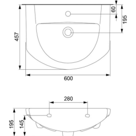 Раковина для ванной Cersanit Libra 60х46 см керамика белый А0010892