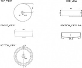 Раковина для ванной Devit Allround накладная 40х40 см санфаянс серый 1512137G