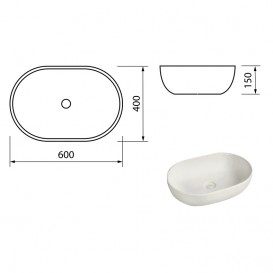 Раковина для ванной Devit Laguna накладная 40х60 см санфаянс белый 1011110