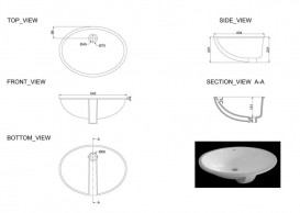 Раковина для ванной Devit Ovale монтаж под столешницу 54.5х40 см санфаянс белый 1610136