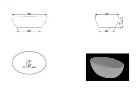 Раковина для ванної Devit Ovale накладна 45х30см санфаянс білий 1513136