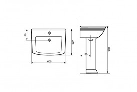 Раковина для ванної Devit Retro підвісна 60х47 см санфаянс білий 1010127