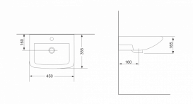 Раковина для ванної Devit Small підвісна 45х35.5 см санфаянс білий 1013135