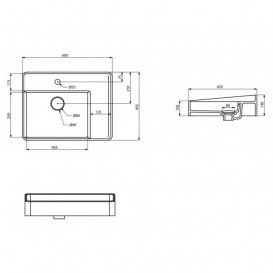 Раковина для ванной Devit UP накладная 45.5х60 см санфаянс белый 1010120