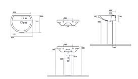Раковина для ванної для установки на п'єдестал Kerasan Bit 62х49 см санфарфор біла 444001