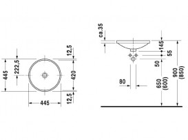 Раковина для ванної Duravit Architec під стільницю Ø44,5 см кераміка білий 0319420000