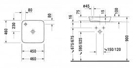 Раковина для ванной Duravit Cape Cod 46х46 см керамика белый 2340460000