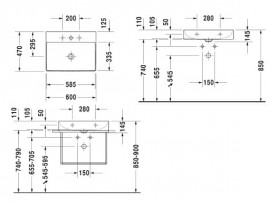 Раковина для ванной Duravit DuraSquare 60х47 см керамика белый 2353600041