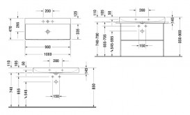 Раковина для ванної Duravit DuraSquare 100х47 см накладна кераміка білий 2353100071