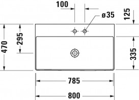 Раковина для ванної Duravit DuraSquare 80х47 см накладна кераміка білий 2353800041