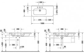 Раковина для ванної Duravit DuraStyle 100х48 см кераміка білий 2325100000