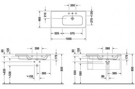 Раковина для ванной Duravit DuraStyle 100х48 см керамика белый 2326100000