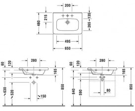Раковина для ванної Duravit DuraStyle 65х48 см кераміка білий 2320650000