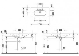 Раковина для ванной Duravit DuraStyle 78,5х40 см керамика белый 2337780000